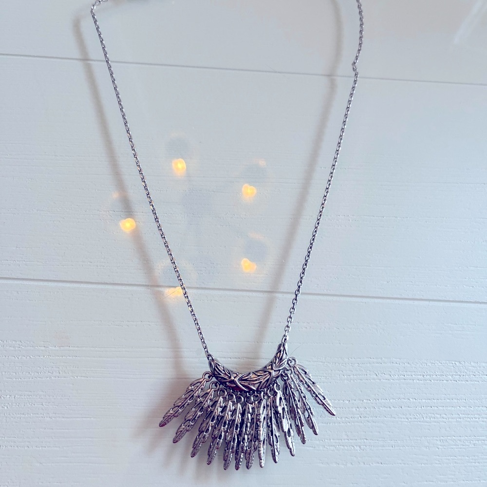 Lia sophia feather Silver Necklace